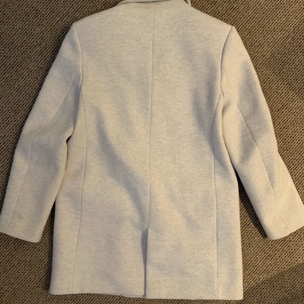 Zara Double-Breasted Cream Blazer Coat - Picture 8 of 10